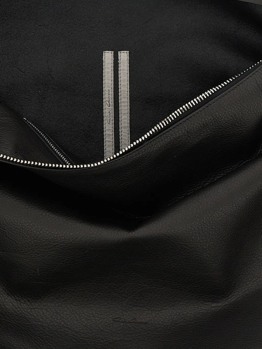 Rick Owens Gemini Zip Hook Leather Shoulder Bag — Same as shown — Size One Size — Back View