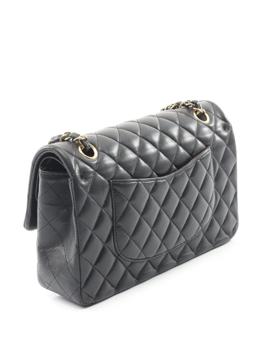 Chanel Pre Owned 2017 2018 Medium Classic Lambskin Double Flap Shoulder Bag — Same as shown — Size One Size — Back View