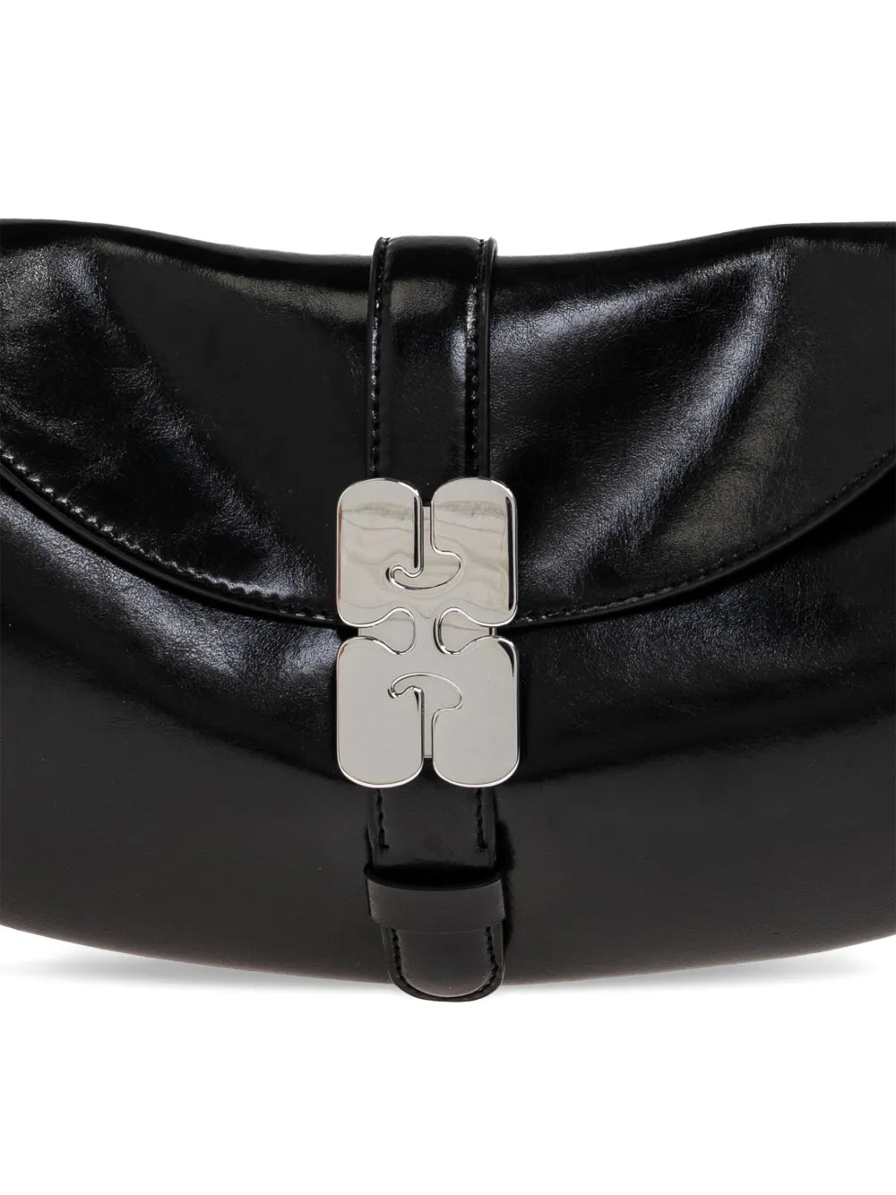 Ganni Logo Buckle Shoulder Bag — Same as shown — Size One Size — Lifestyle View