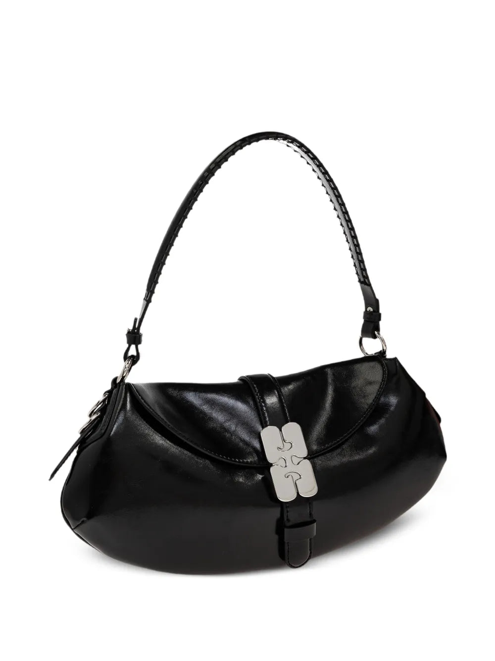 Ganni Logo Buckle Shoulder Bag — Same as shown — Size One Size — Top View