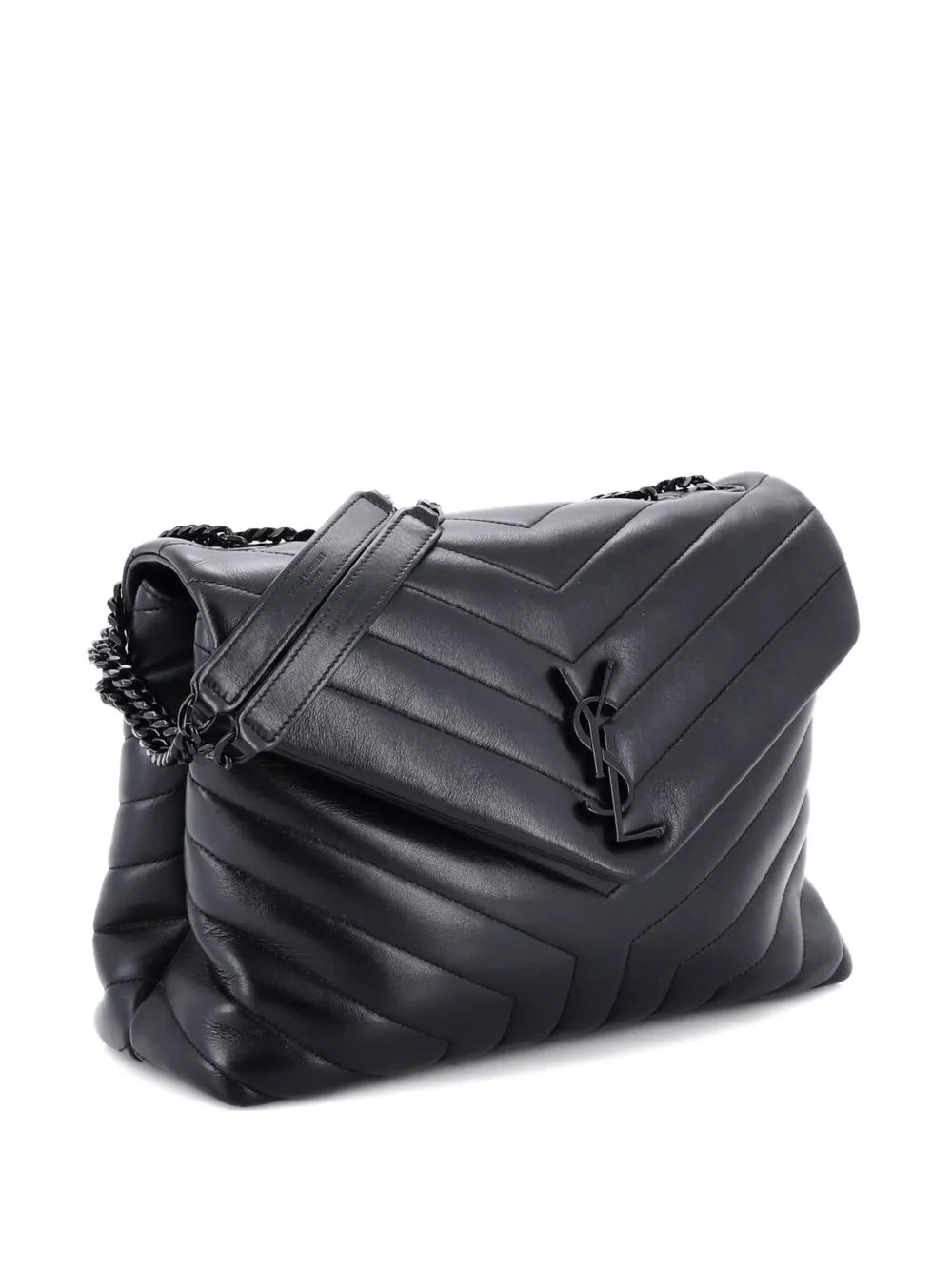 Saint Laurent Pre Owned Loulou Matelasse Chevron Leather Medium Shoulder Bag — Same as shown — Size One Size — Back View