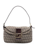 Fendi Pre Owned 2000 2010 Zucchino Canvas Double Flap Shoulder Bag — Same as shown — Size One Size — Front View