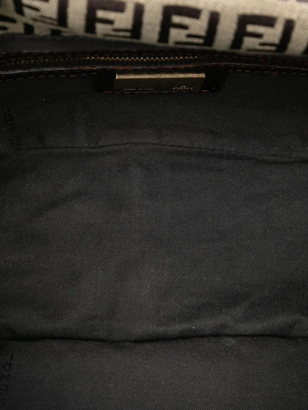 Fendi Pre Owned 2000 2010 Zucchino Canvas Double Flap Shoulder Bag — Same as shown — Size One Size — Detail View