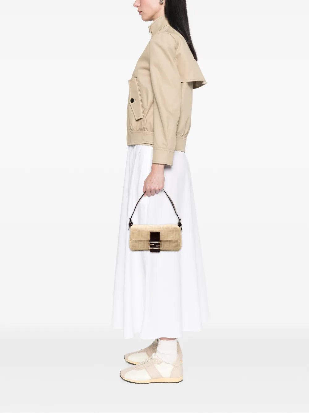 Fendi Pre Owned 2000 2010 Zucca Canvas Baguette Shoulder Bag — Same as shown — Size One Size — Side View