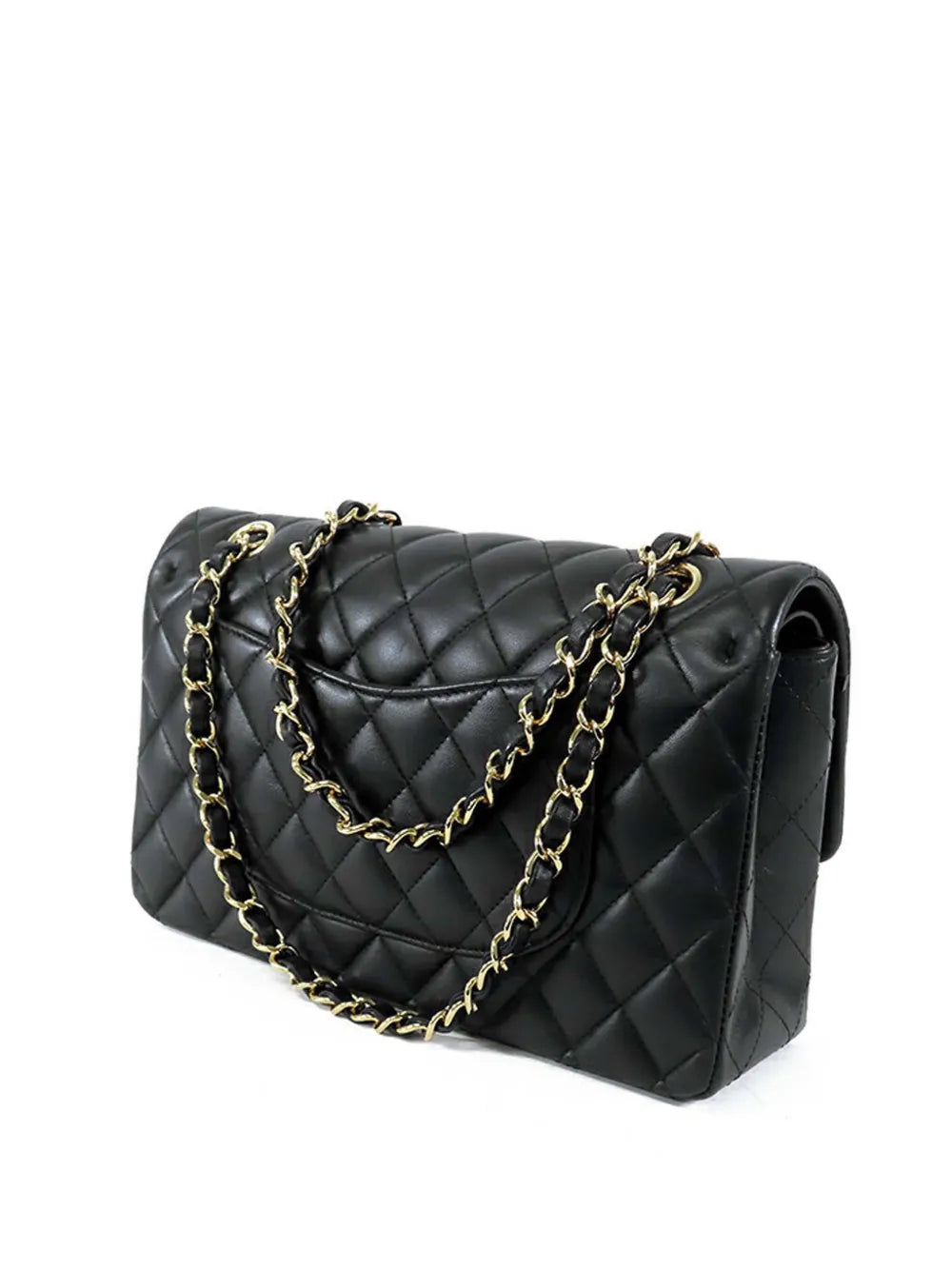 Chanel Pre Owned 2021 Medium Classic Lambskin Double Flap Shoulder Bag — Same as shown — Size One Size — Back View
