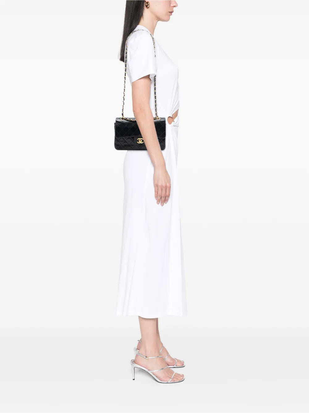 Chanel Pre Owned 1986 1988 Small Classic Lambskin Double Flap Shoulder Bag — Same as shown — Size One Size — Side View