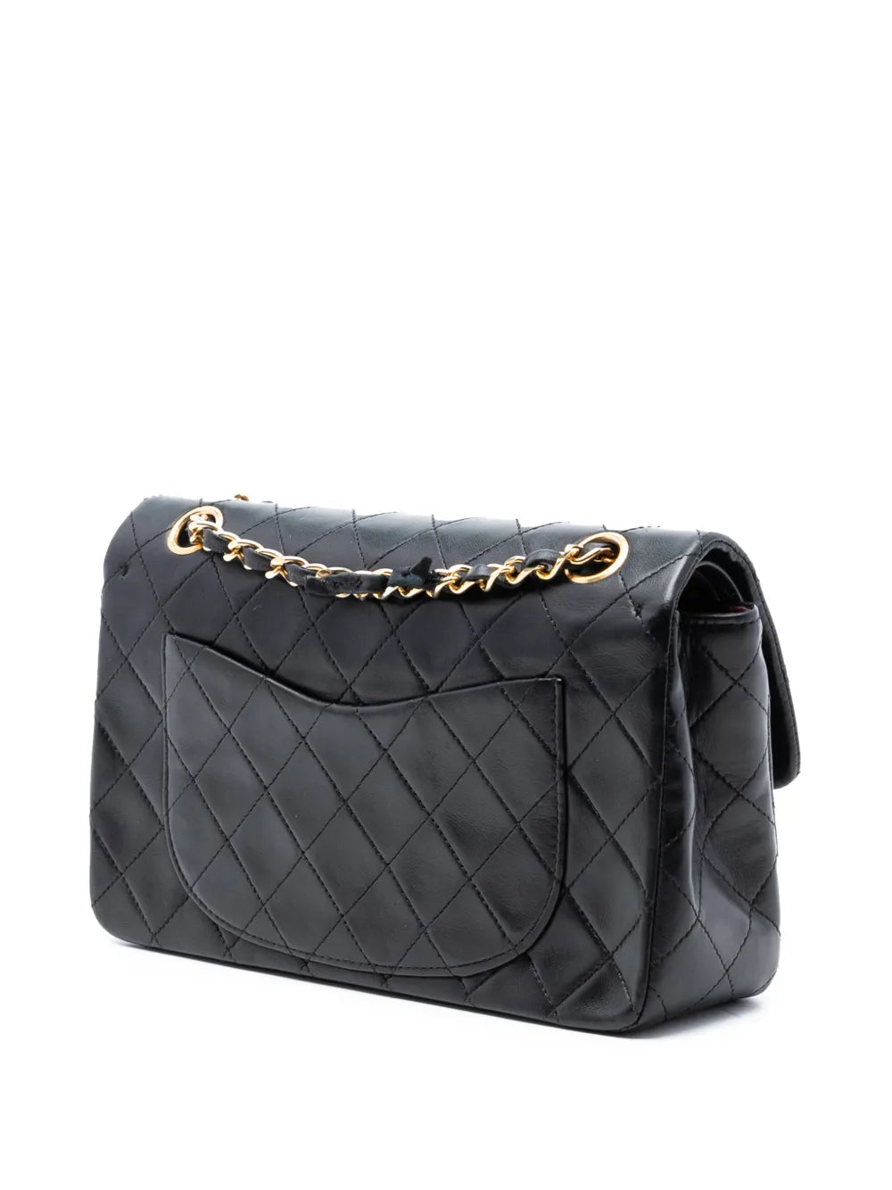 Chanel Pre Owned 1986 1988 Small Classic Lambskin Double Flap Shoulder Bag — Same as shown — Size One Size — Back View