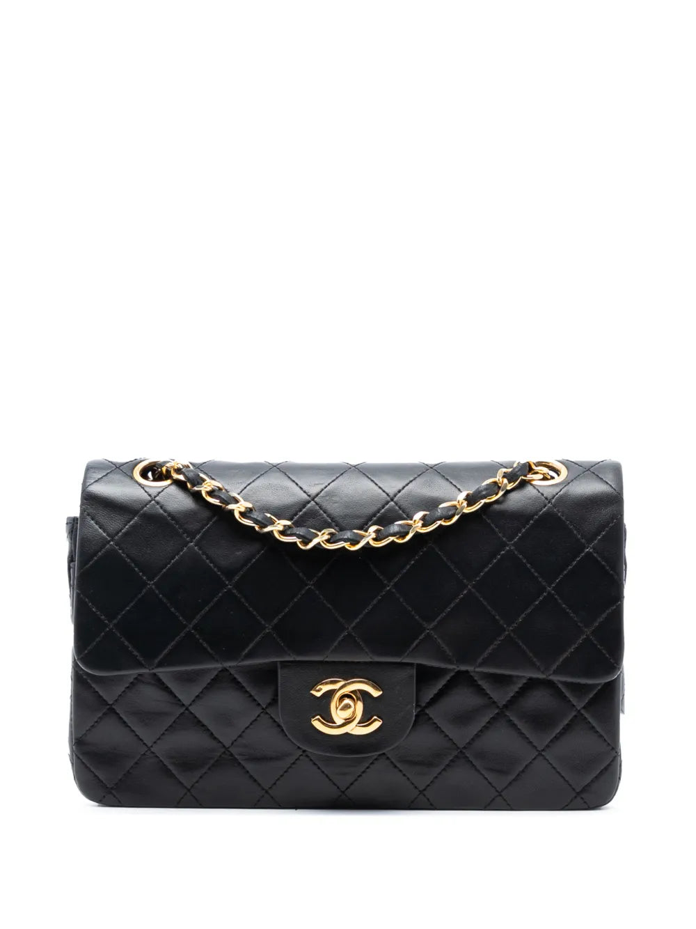 Chanel Pre Owned 1986 1988 Small Classic Lambskin Double Flap Shoulder Bag — Same as shown — Size One Size — Front View