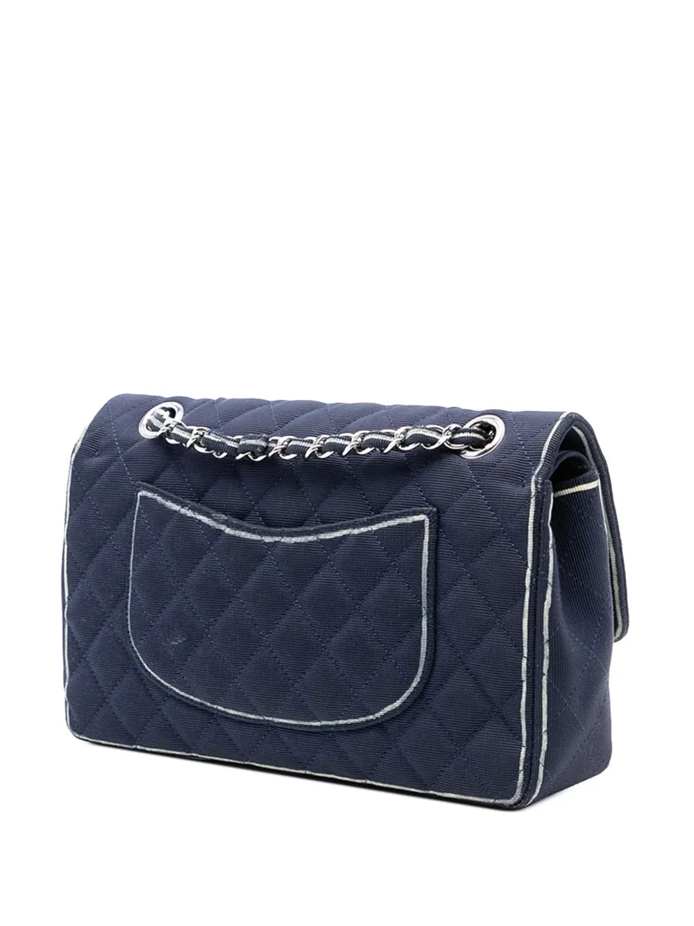 Chanel Pre Owned 2014 Medium Classic Printed Grosgrain Double Flap Shoulder Bag — Same as shown — Size One Size — Back View