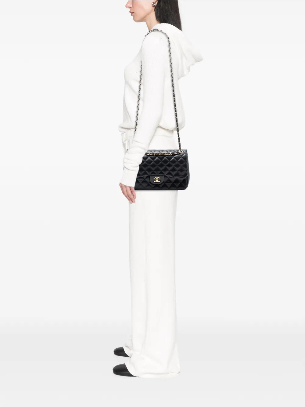 Chanel Pre Owned 2014 Jumbo Classic Lambskin Double Flap Shoulder Bag — Same as shown — Size One Size — Side View