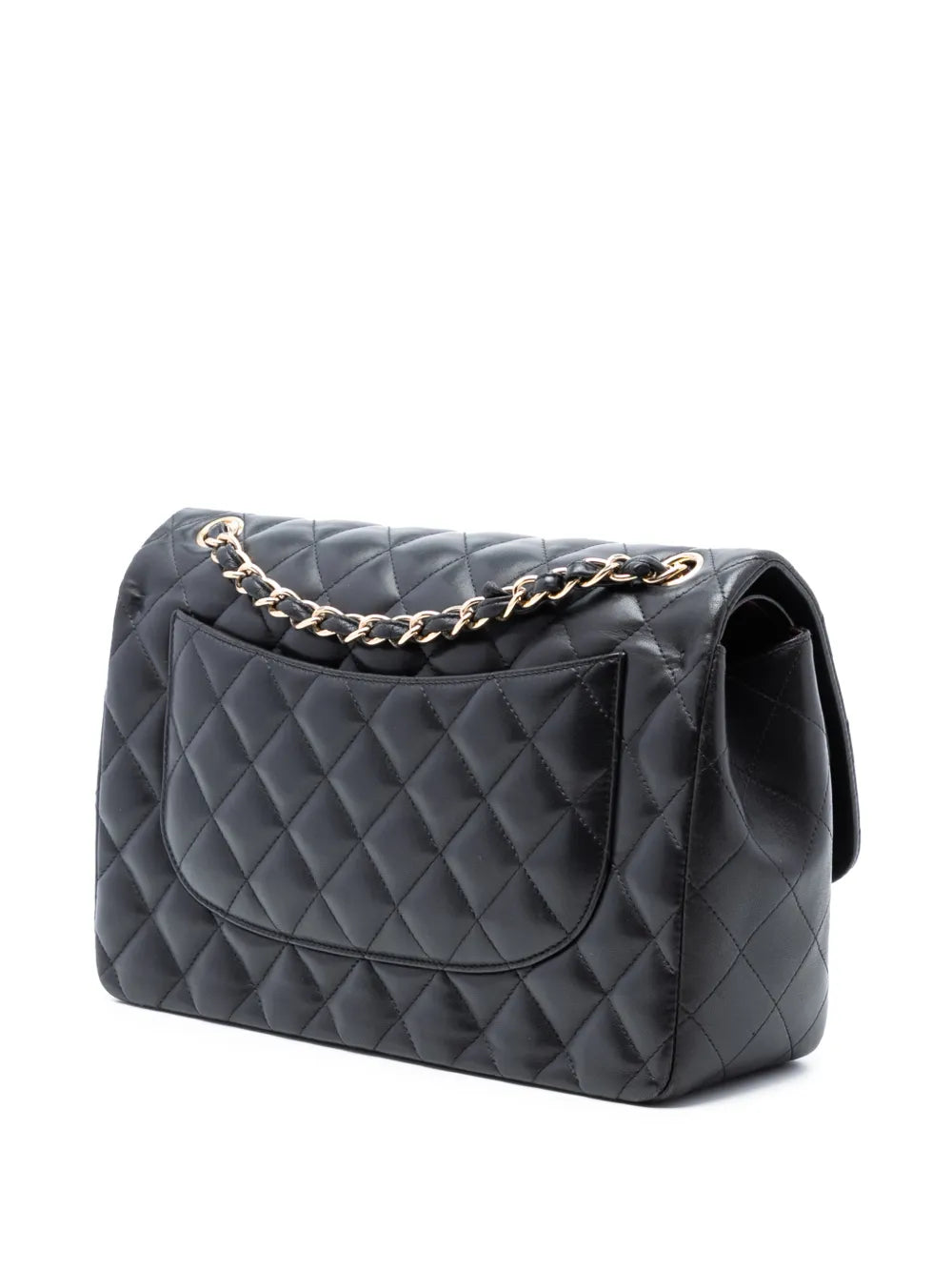 Chanel Pre Owned 2014 Jumbo Classic Lambskin Double Flap Shoulder Bag — Same as shown — Size One Size — Back View