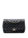 Chanel Pre Owned 2014 Jumbo Classic Lambskin Double Flap Shoulder Bag — Same as shown — Size One Size — Front View