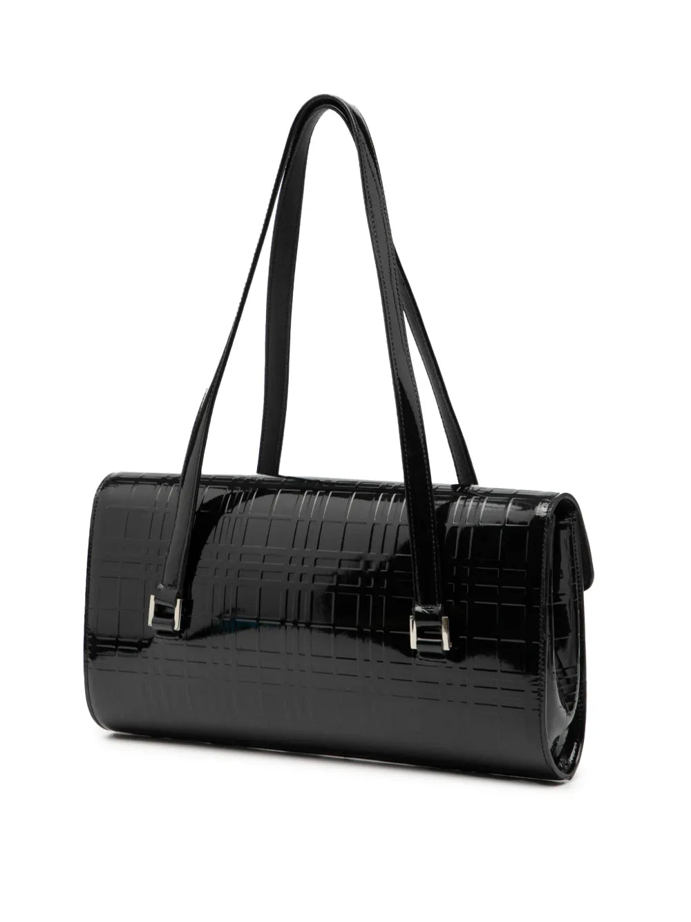 Burberry Pre Owned 2000 2017 House Check Embossed Patent Shoulder Bag — Same as shown — Size One Size — Back View