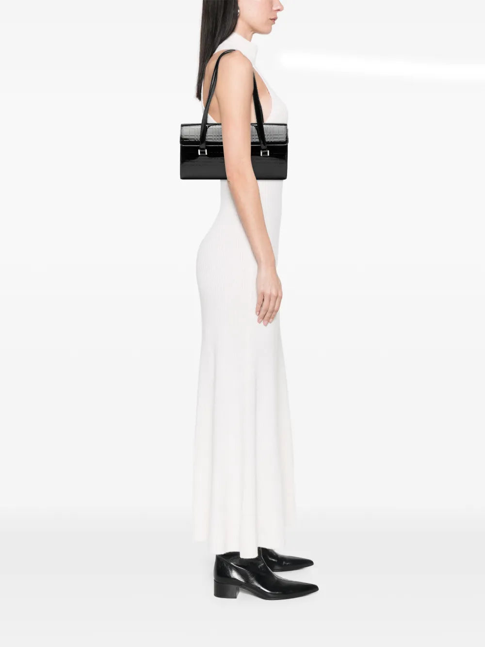 Burberry Pre Owned 2000 2017 House Check Embossed Patent Shoulder Bag — Same as shown — Size One Size — Side View
