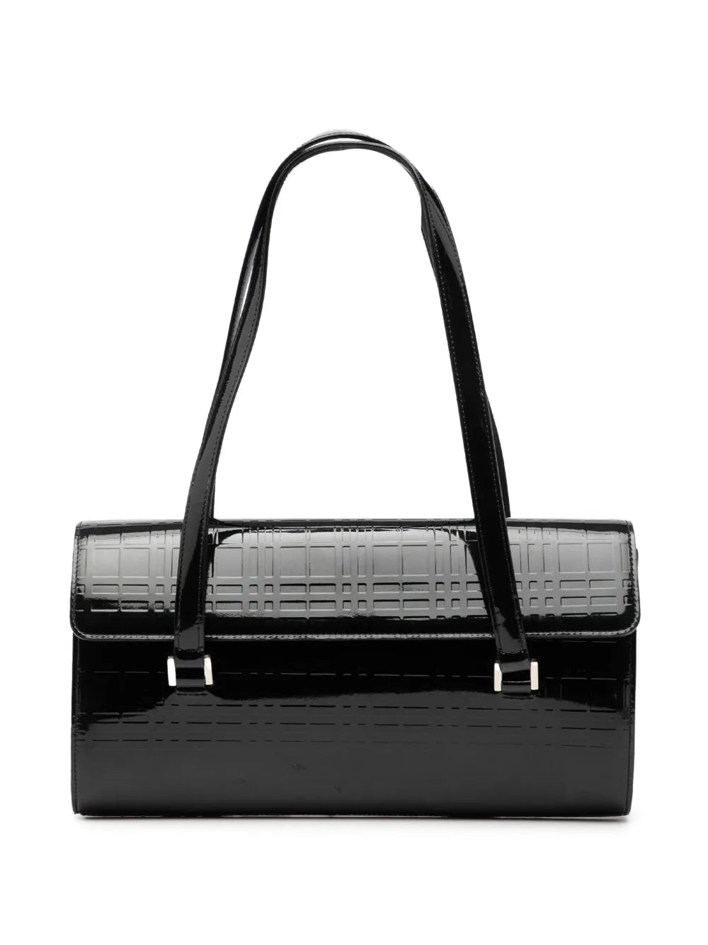 Burberry Pre Owned 2000 2017 House Check Embossed Patent Shoulder Bag — Same as shown — Size One Size — Front View