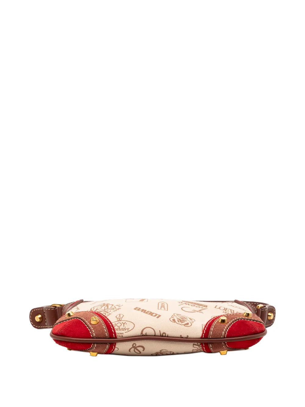 Loewe Pre Owned 2006 160Th Anniversary Suede Trimmed Canvas Shoulder Bag — Same as shown — Size One Size — Top View