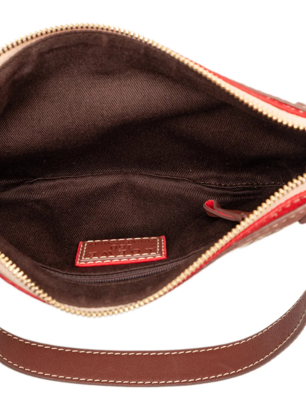 Loewe Pre Owned 2006 160Th Anniversary Suede Trimmed Canvas Shoulder Bag — Same as shown — Size One Size — Detail View