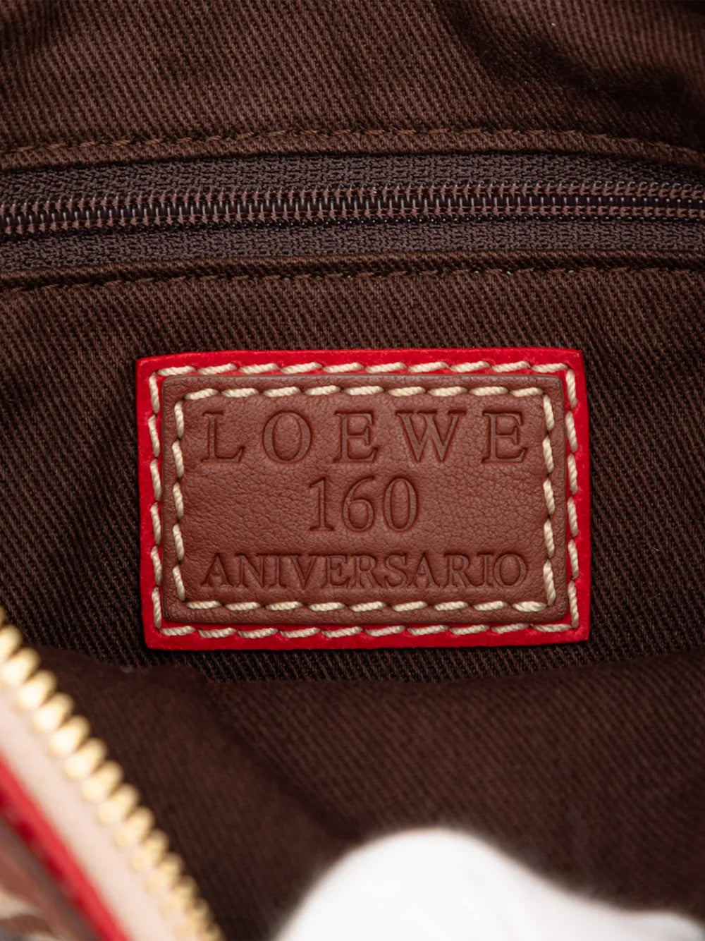 Loewe Pre Owned 2006 160Th Anniversary Suede Trimmed Canvas Shoulder Bag — Same as shown — Size One Size — Lifestyle View