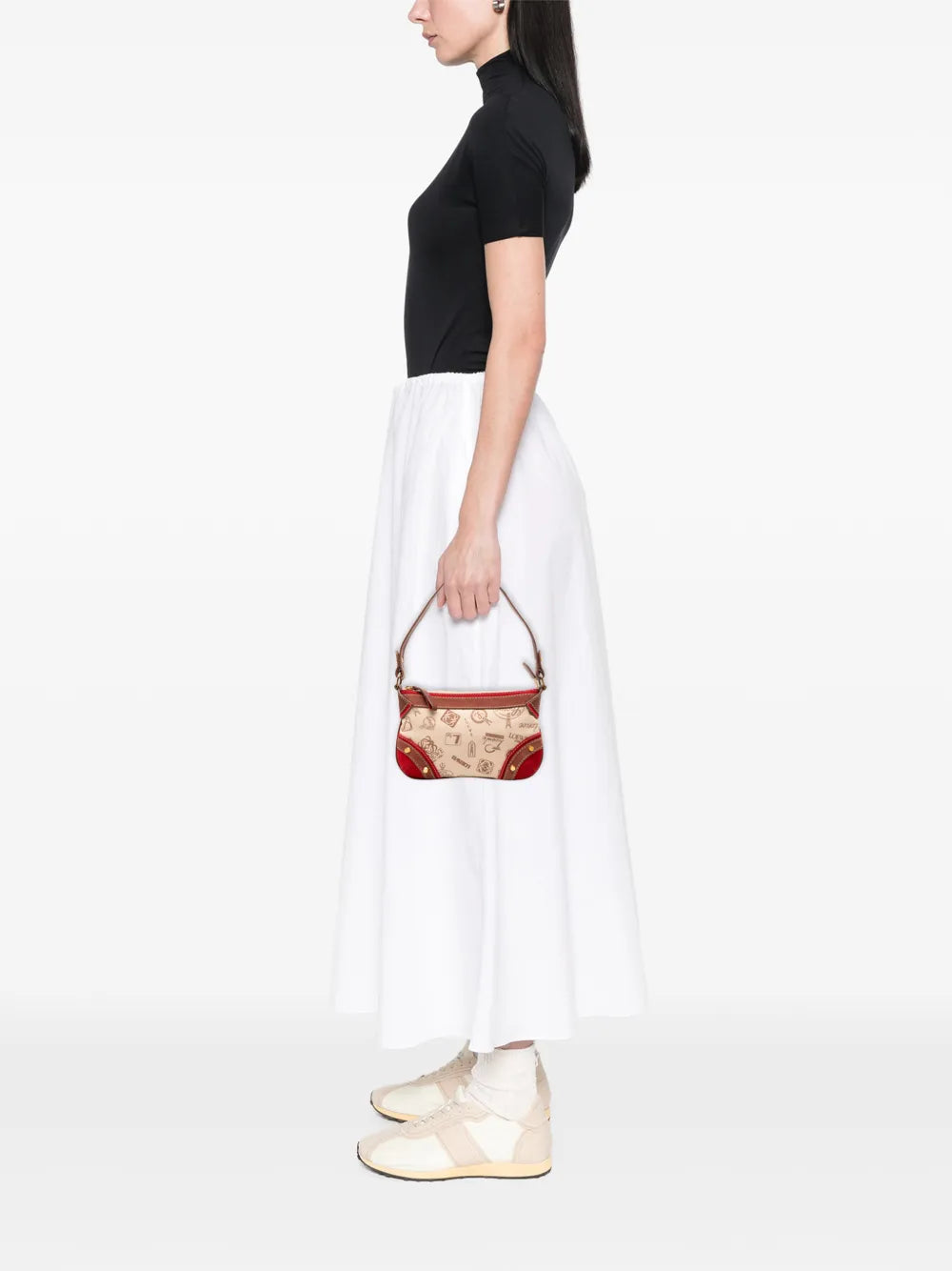 Loewe Pre Owned 2006 160Th Anniversary Suede Trimmed Canvas Shoulder Bag — Same as shown — Size One Size — Side View