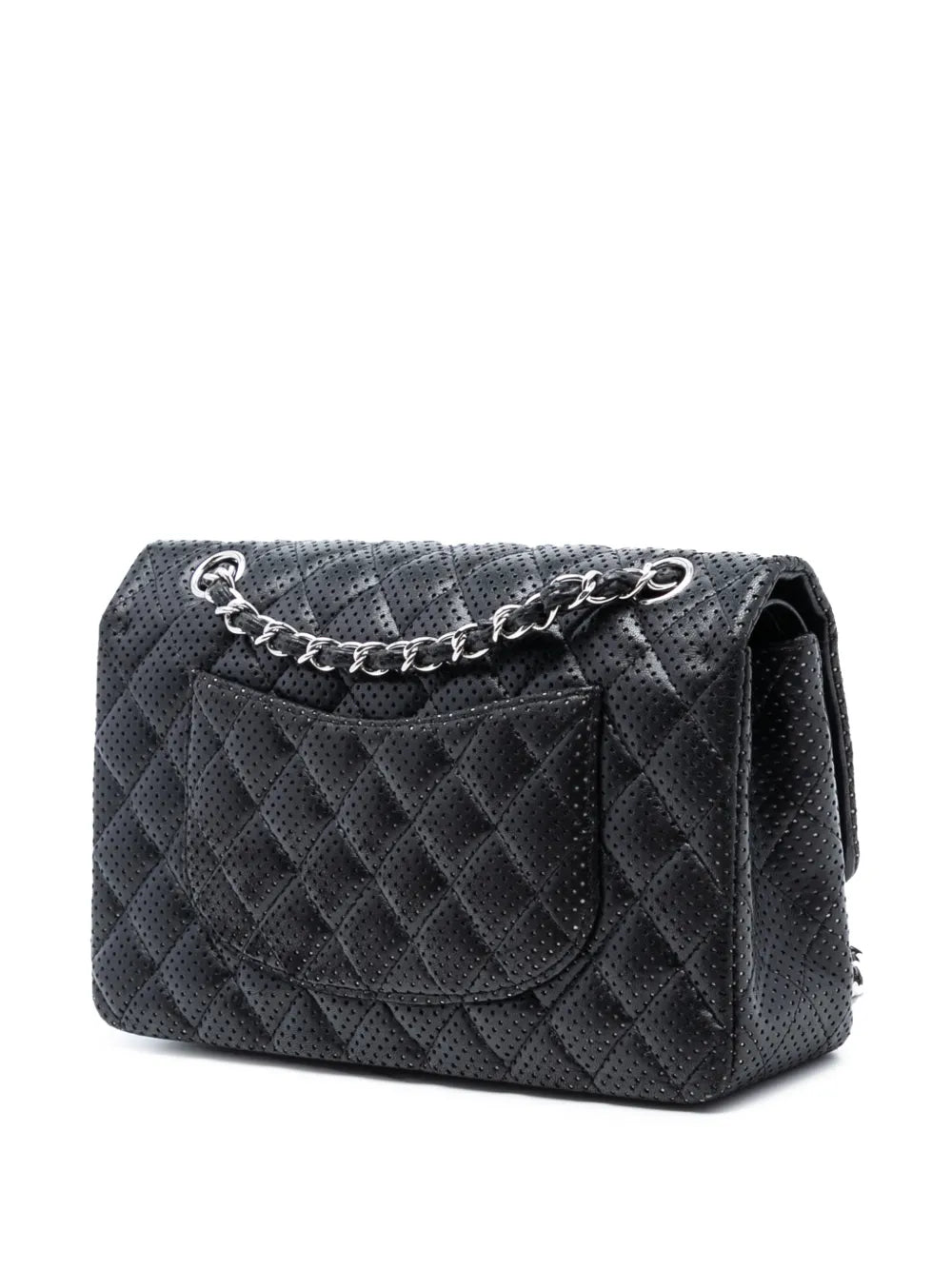 Chanel Pre Owned 2006 2008 Medium Classic Perforated Lambskin Double Flap Shoulder Bag — Same as shown — Size One Size — Back View
