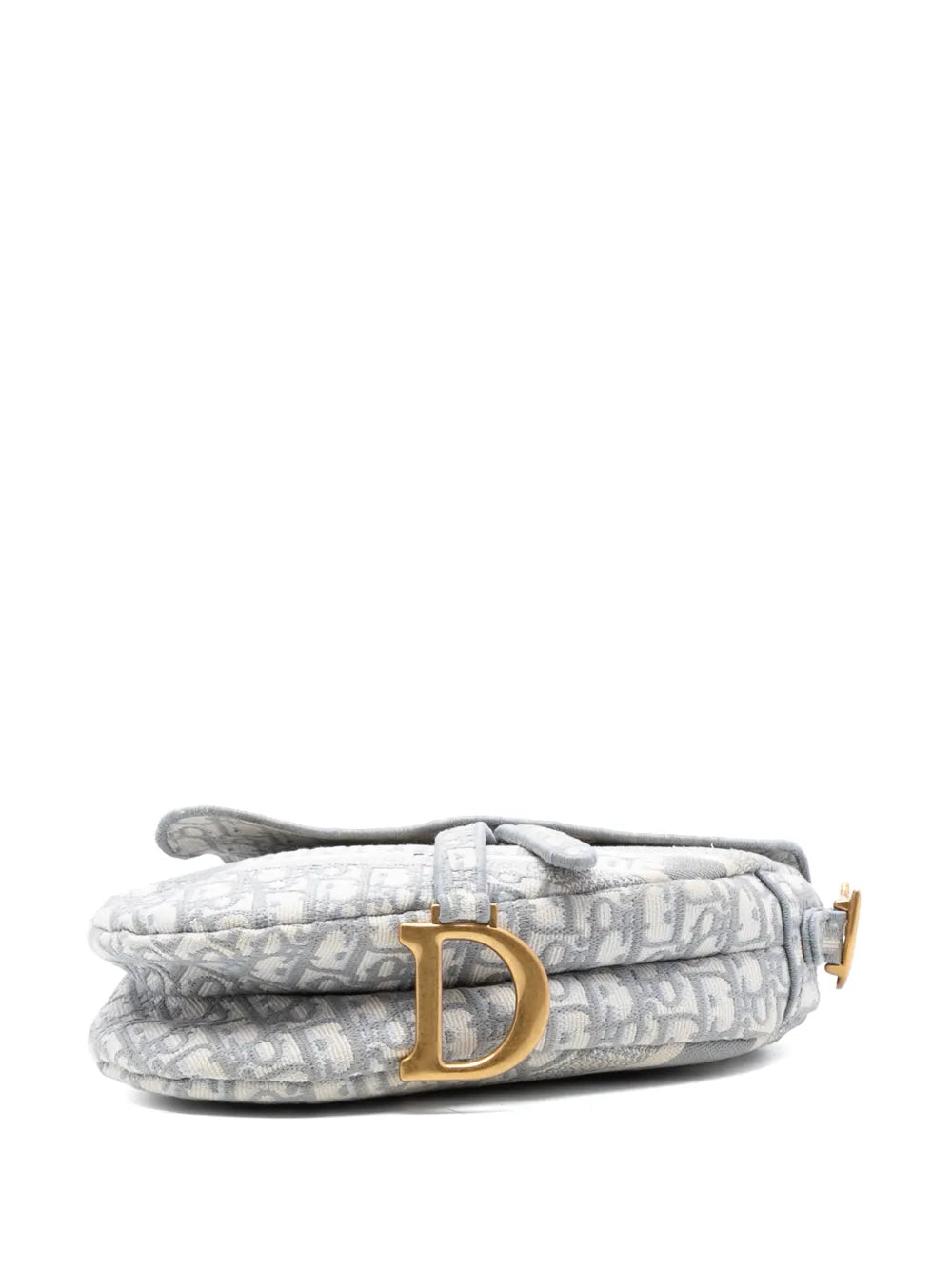 Christian Dior Pre Owned 2021 Oblique Embroidered Canvas Saddle Bag Shoulder Bag — Same as shown — Size One Size — Top View