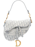 Christian Dior Pre Owned 2021 Oblique Embroidered Canvas Saddle Bag Shoulder Bag — Same as shown — Size One Size — Front View
