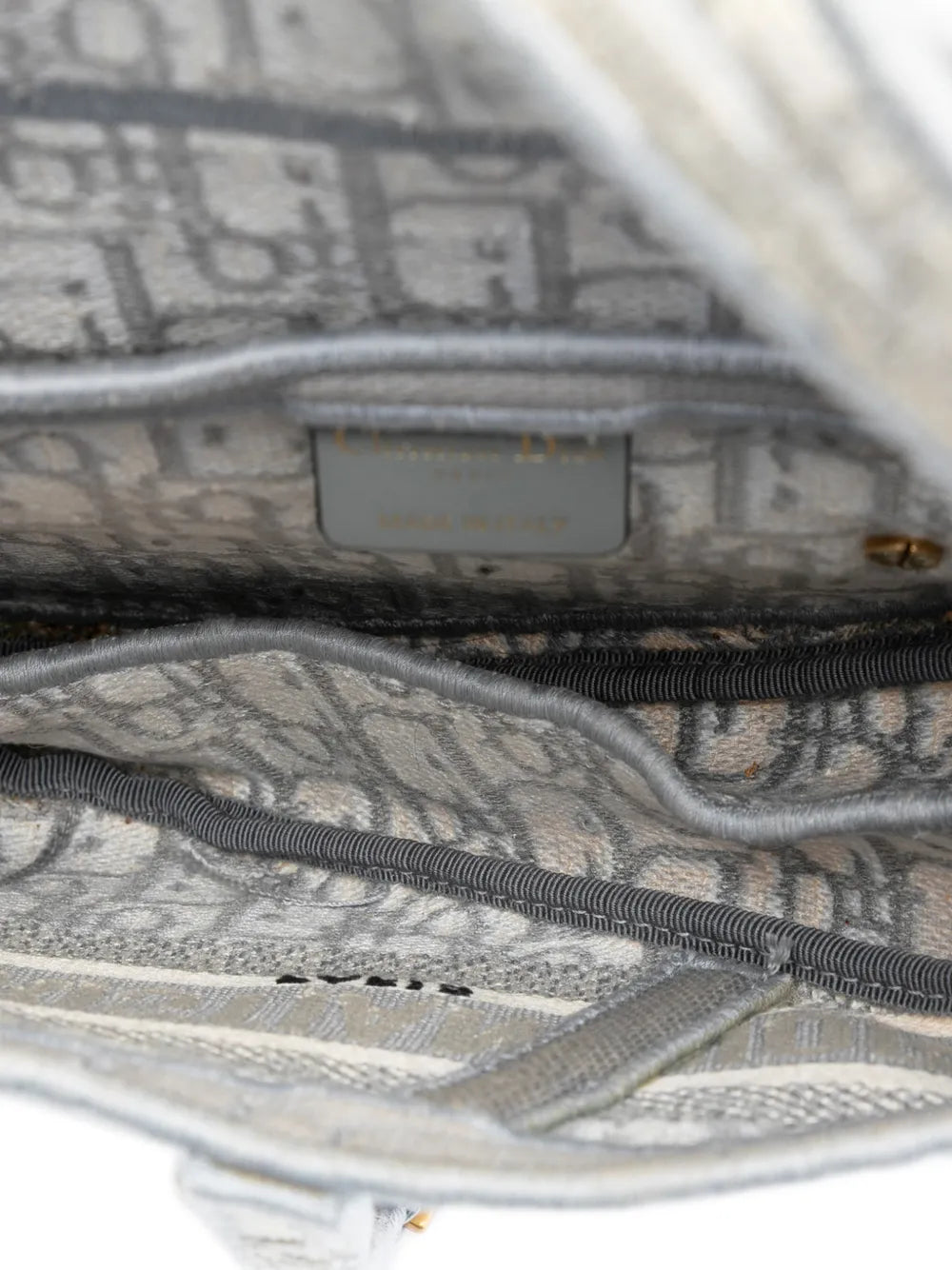 Christian Dior Pre Owned 2021 Oblique Embroidered Canvas Saddle Bag Shoulder Bag — Same as shown — Size One Size — Detail View