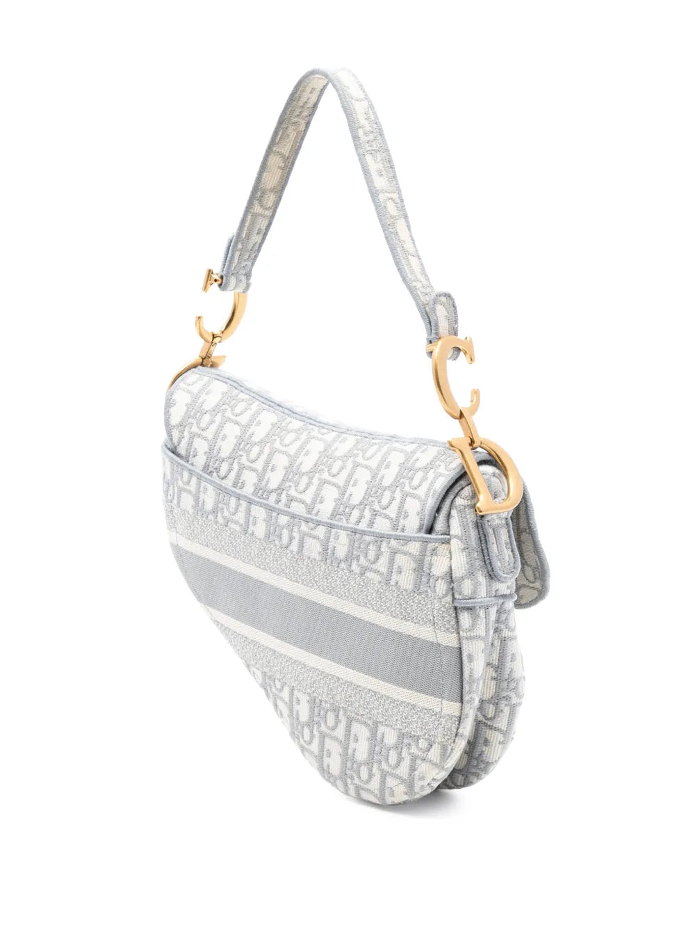 Christian Dior Pre Owned 2021 Oblique Embroidered Canvas Saddle Bag Shoulder Bag — Same as shown — Size One Size — Back View