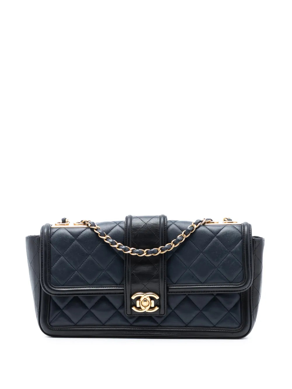 Chanel Pre Owned 2014 2015 Large Bicolor Quilted Lambskin Elegant Cc Flap Shoulder Bag — Same as shown — Size One Size — Front View