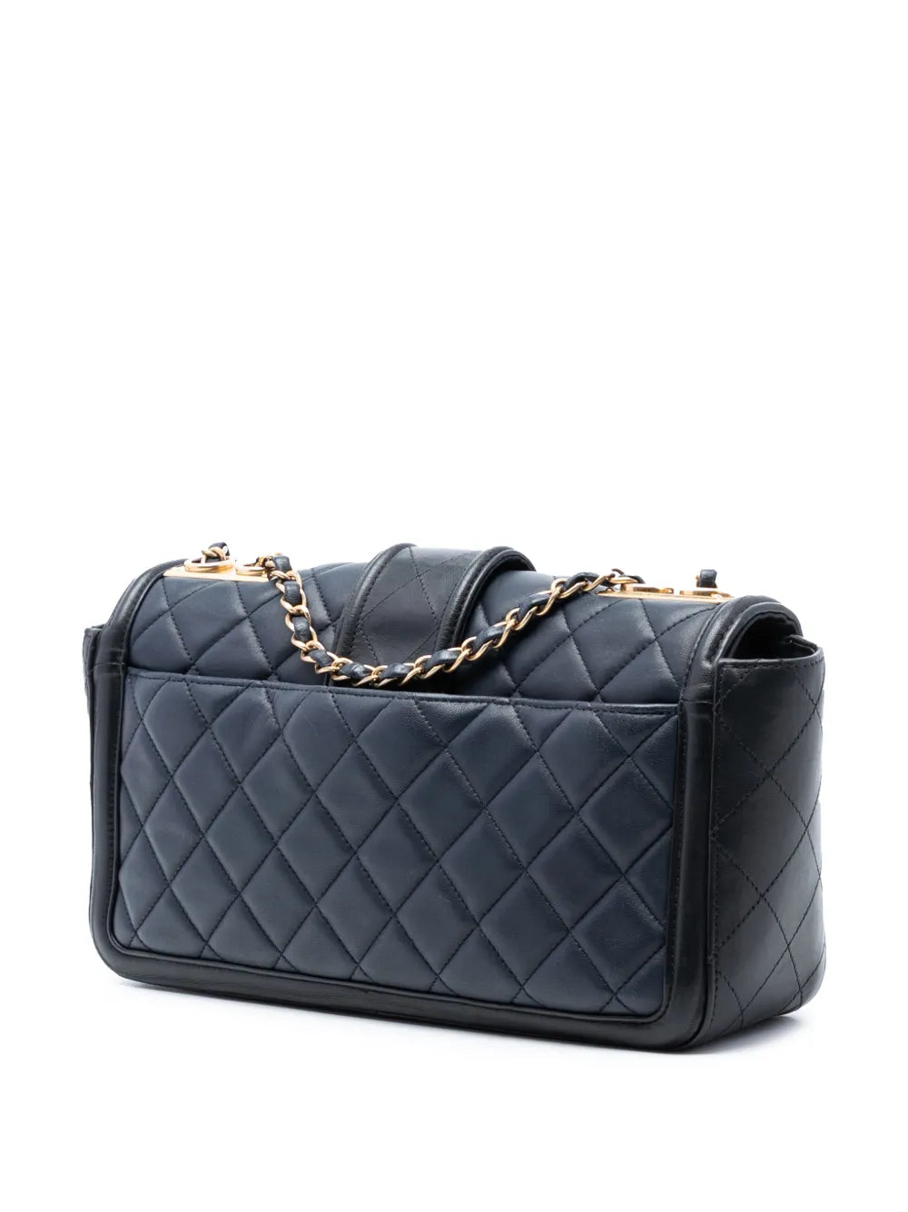 Chanel Pre Owned 2014 2015 Large Bicolor Quilted Lambskin Elegant Cc Flap Shoulder Bag — Same as shown — Size One Size — Back View