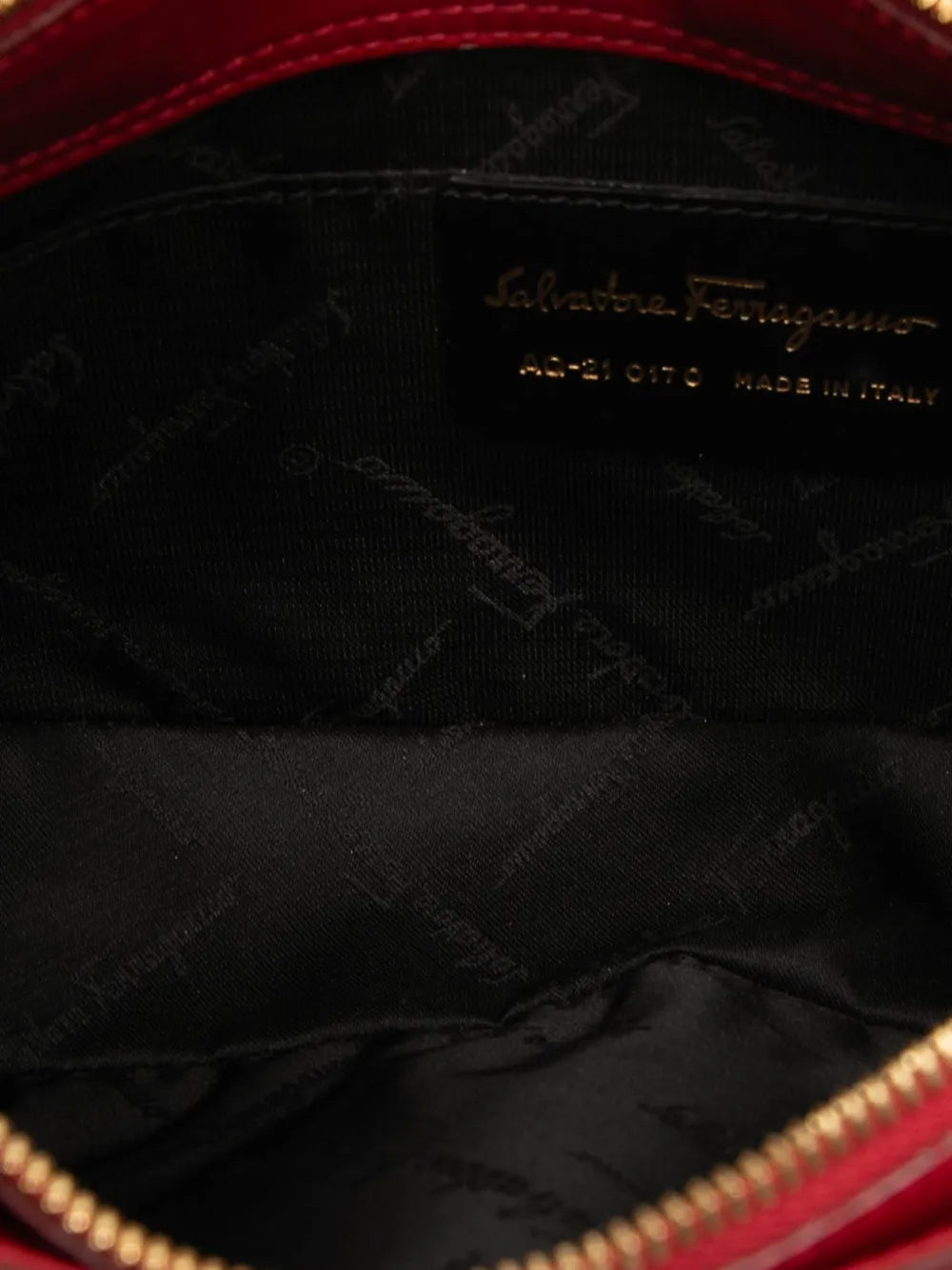 Ferragamo Pre Owned 2010 2025 Gancini Embossed Leather Shoulder Bag — Same as shown — Size One Size — Detail View