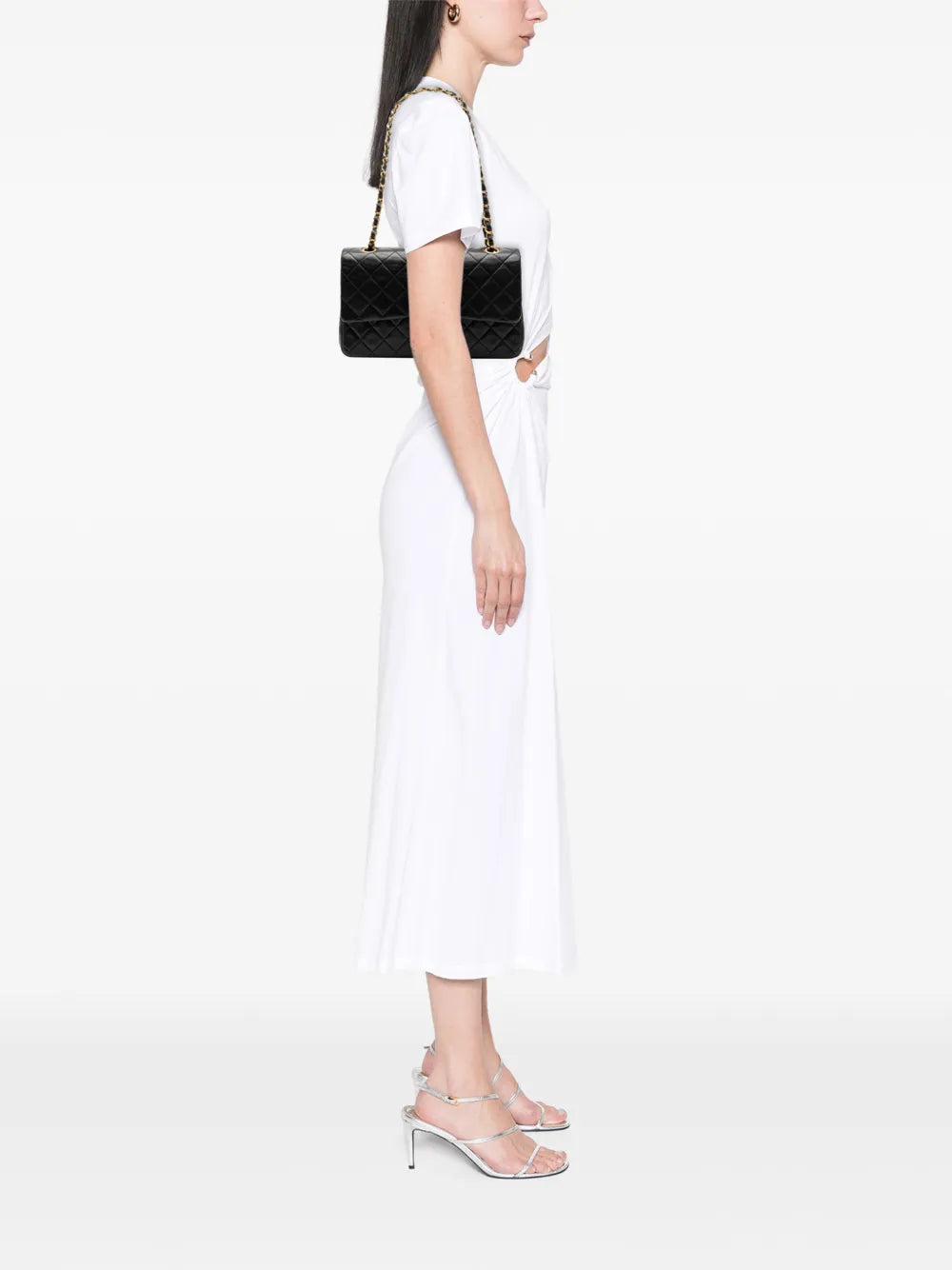 Chanel Pre Owned 1991 1994 Medium Classic Lambskin Double Flap Shoulder Bag — Same as shown — Size One Size — Side View