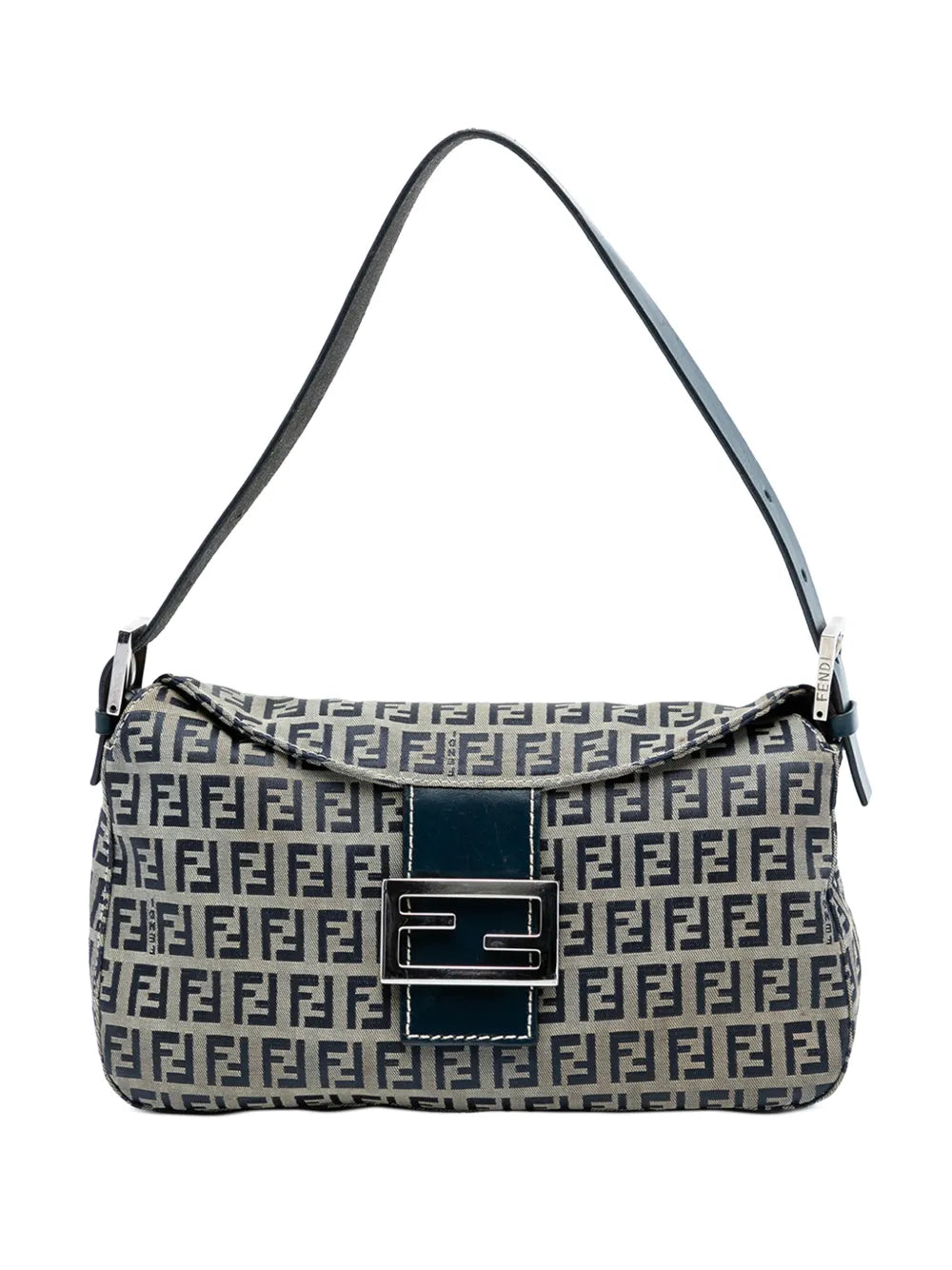 Fendi Pre Owned 20Th Century Zucchino Canvas Double Flap Shoulder Bag — Same as shown — Size One Size — Front View
