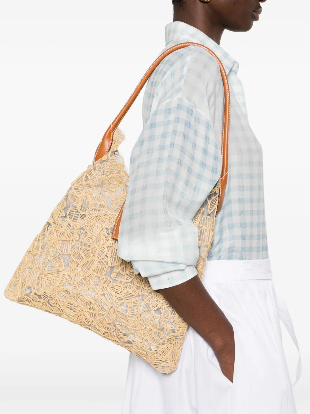 Ermanno Scervino Floral Embroidered Shoulder Bag — Same as shown — Size One Size — Side View