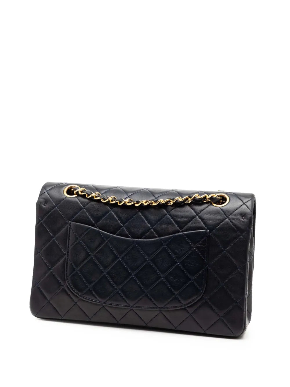 Chanel Pre Owned 1989 1991 Medium Classic Lambskin Double Flap Shoulder Bag — Same as shown — Size One Size — Back View