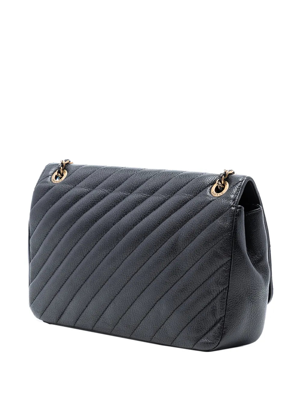 Chanel Pre Owned 2016 2017 Medium Diagonal Quilted Goatskin Flap Shoulder Bag — Same as shown — Size One Size — Back View