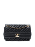 Chanel Pre Owned 2016 2017 Medium Diagonal Quilted Goatskin Flap Shoulder Bag — Same as shown — Size One Size — Front View