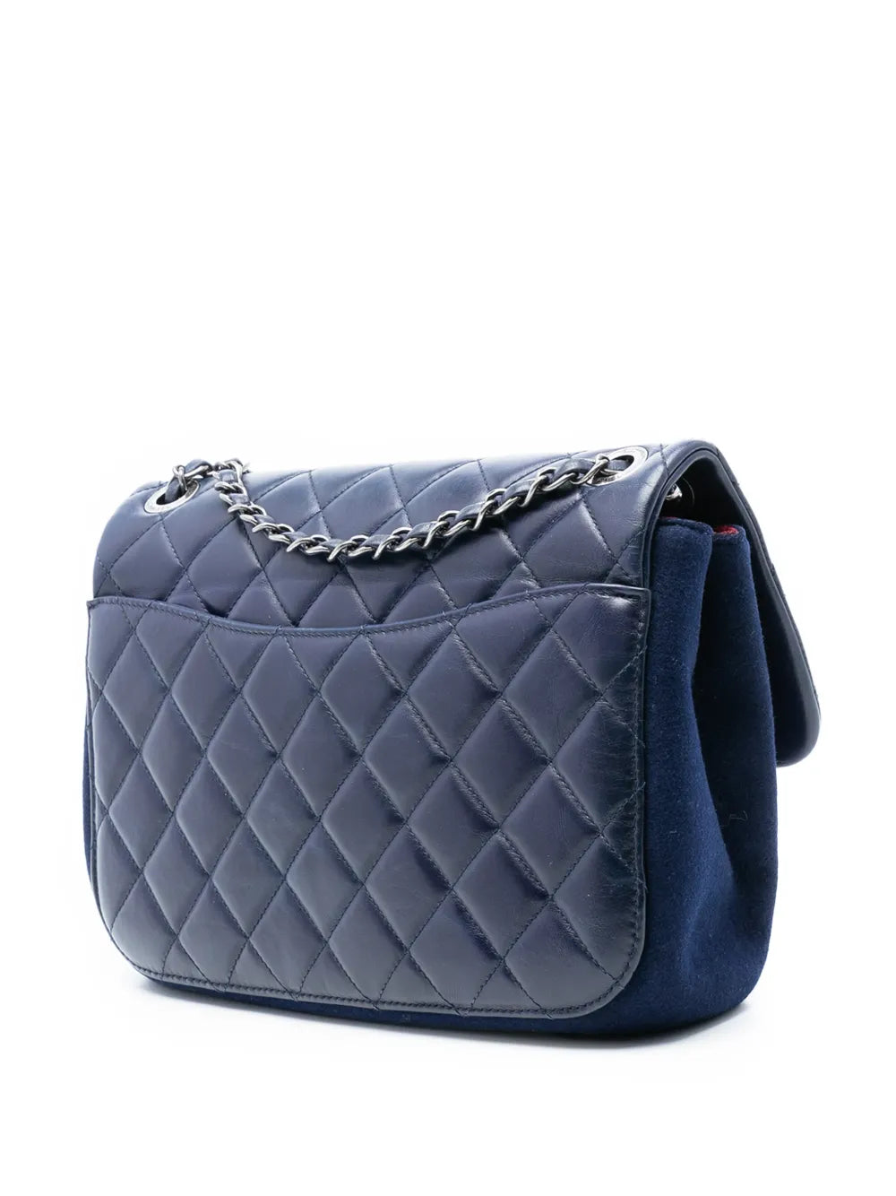 Chanel Pre Owned 2015 2016 Paris Salzburg Quilted Glazed Calfskin And Felt Edelweiss Flower Cc Flap Shoulder Bag — Same as shown — Size One Size — Back View