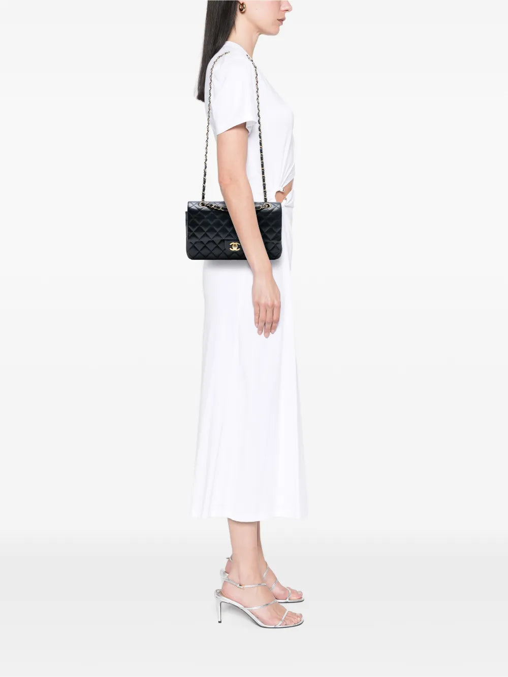 Chanel Pre Owned 2013 2014 Medium Classic Lambskin Double Flap Shoulder Bag — Same as shown — Size One Size — Side View