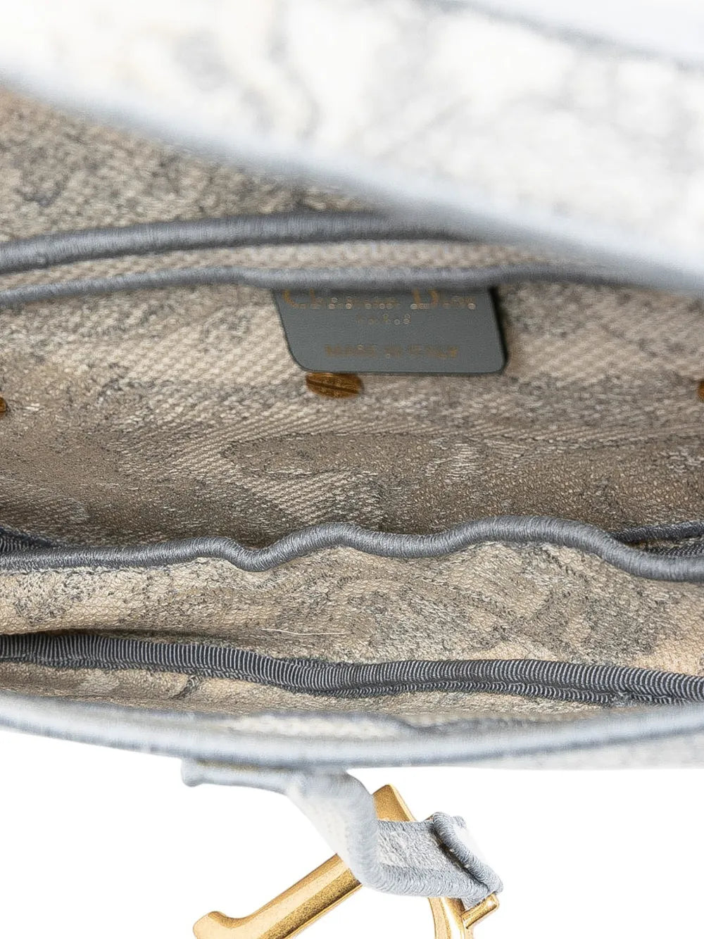Christian Dior Pre Owned 2021 Canvas Embroidered Toile De Jouy Saddle Bag Shoulder Bag — Same as shown — Size One Size — Detail View