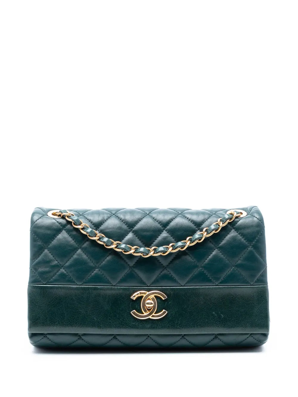 Chanel Pre Owned 2013 2014 Medium Quilted Calfskin Soft Elegance Flap Shoulder Bag — Same as shown — Size One Size — Front View