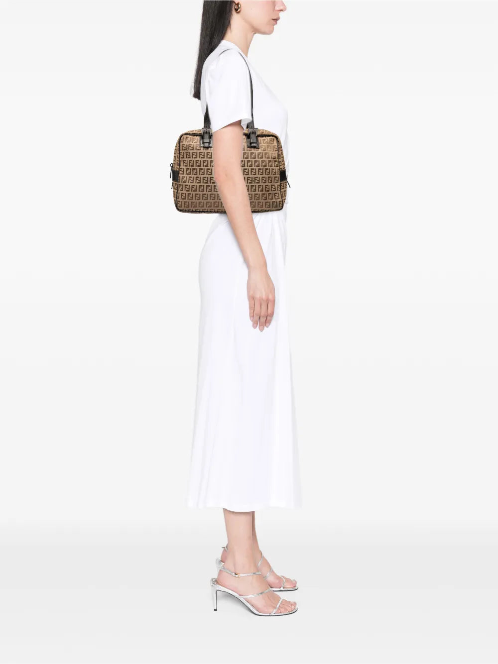 Fendi Pre Owned 2000 2010 Zucchino Canvas Shoulder Bag — Same as shown — Size One Size — Side View