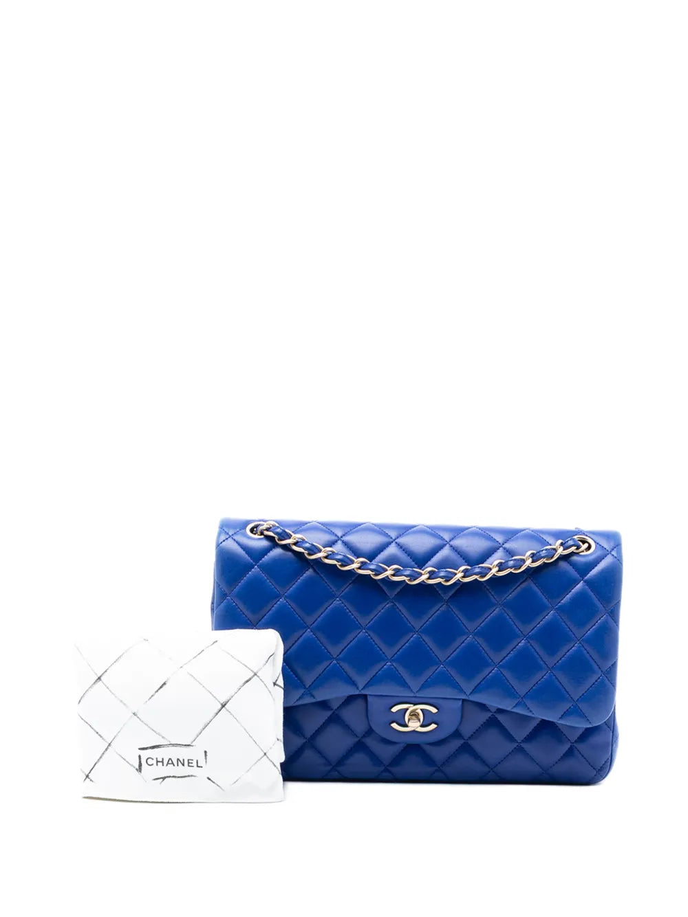 Chanel Pre Owned 2013 2014 Jumbo Classic Lambskin Double Flap Shoulder Bag — Same as shown — Size One Size — Side View