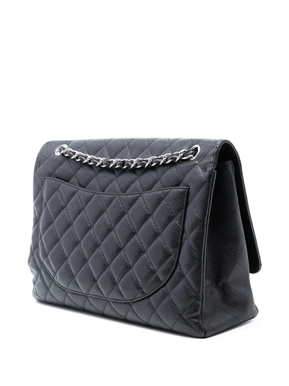 Chanel Pre Owned 2009 2010 Maxi Classic Caviar Single Flap Shoulder Bag — Same as shown — Size One Size — Back View