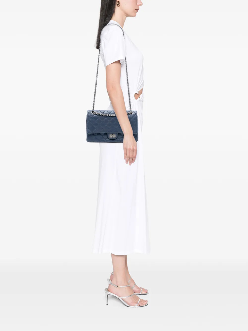 Chanel Pre Owned 2014 Reissue 255 Aged Calfskin Double Flap 226 Shoulder Bag — Same as shown — Size One Size — Side View