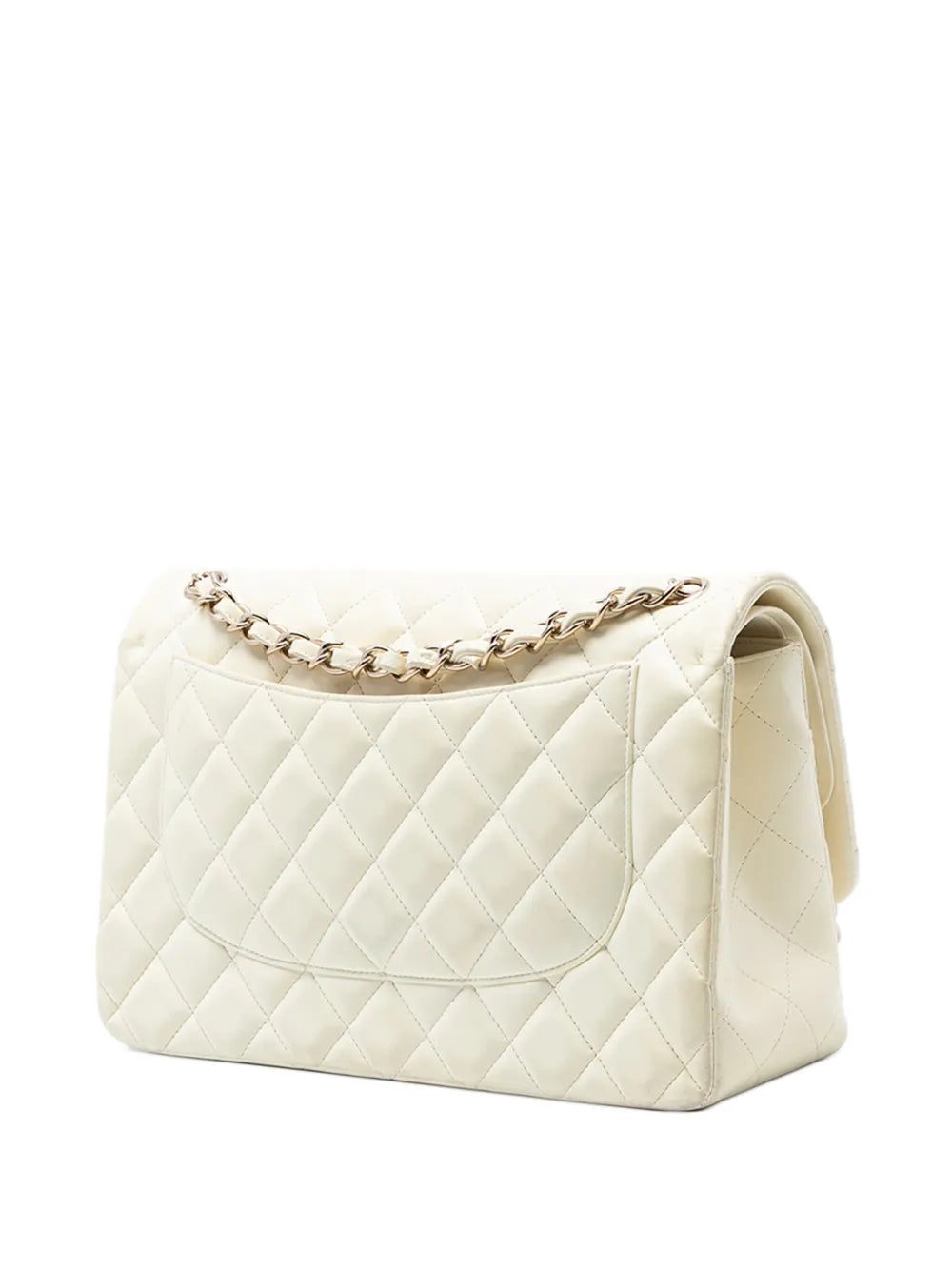 Chanel Pre Owned 2011 Jumbo Classic Lambskin Double Flap Shoulder Bag — Same as shown — Size One Size — Back View