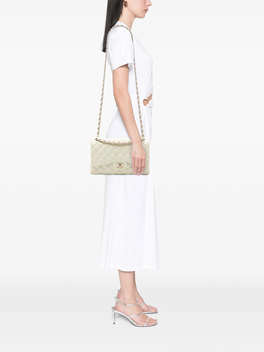 Chanel Pre Owned 2011 Jumbo Classic Lambskin Double Flap Shoulder Bag — Same as shown — Size One Size — Side View
