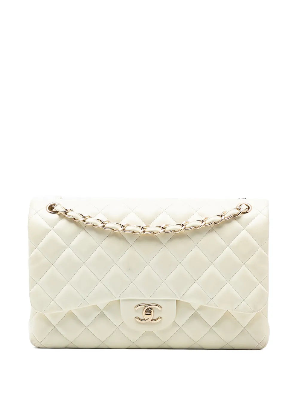 Chanel Pre Owned 2011 Jumbo Classic Lambskin Double Flap Shoulder Bag — Same as shown — Size One Size — Front View