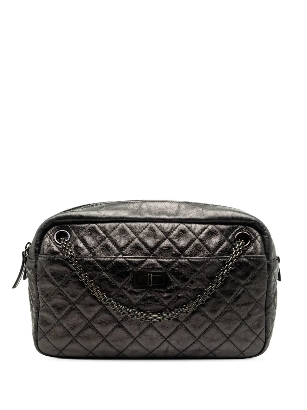 Chanel Pre Owned 2008 2009 Medium Reissue 255 Quilted Aged Calfskin Camera Bag Shoulder Bag — Same as shown — Size One Size — Front View