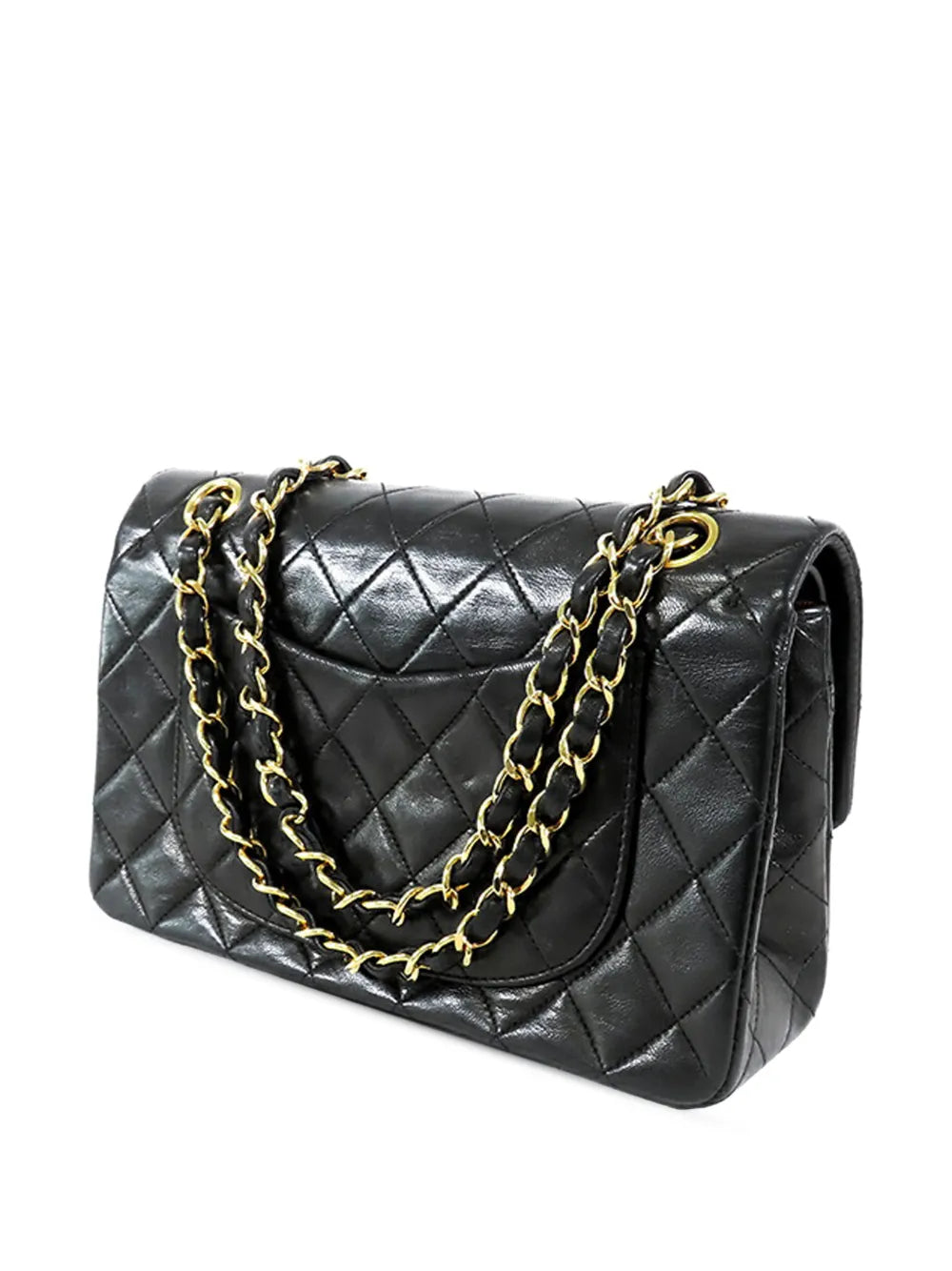 Chanel Pre Owned 1991 1994 Small Classic Lambskin Double Flap Shoulder Bag — Same as shown — Size One Size — Back View